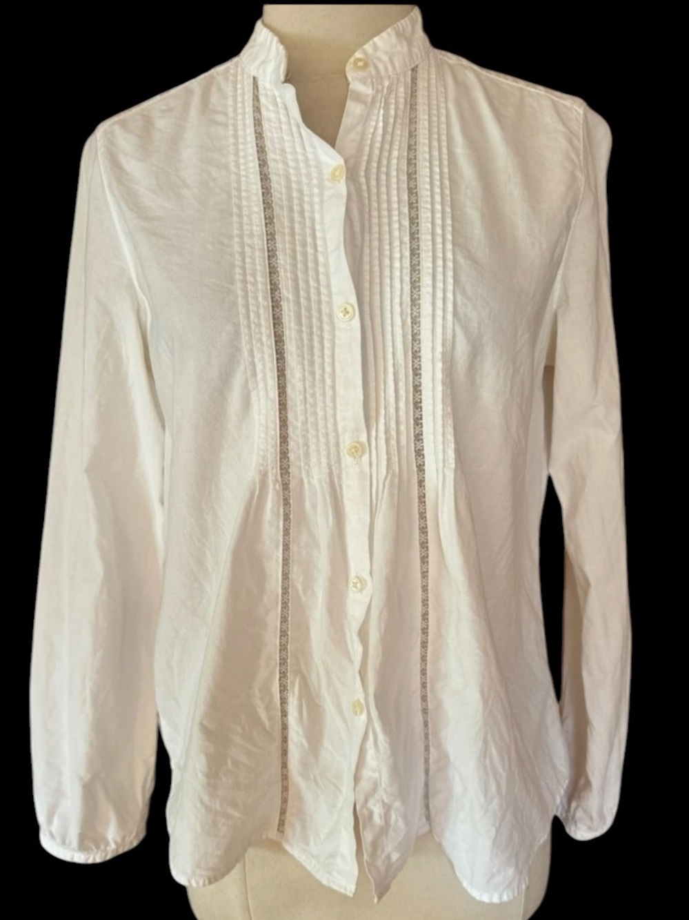 Vintage American Eagle Outfitters Vertical Lace Chest Trim 100% Cotton Shirt